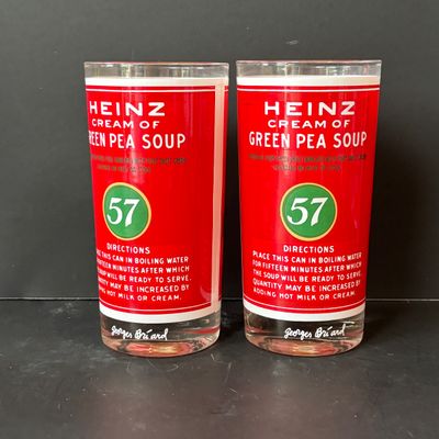 LOT 151: Vintage Georges Briard Heinz Label Drinking Glasses - Set of 5