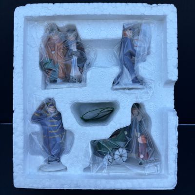 LOT 77: Dept 56 Accessories w/Original Boxes: Boulevard Lampposts, Busy Sidewalk, Tis the Season, Santa's Little Helpers, Sing a...