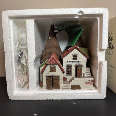 LOT 85: Dept 56 Dickens Village Series: Nicholas Nickleby Cottage, Bishops Oast House & Walpole Taylors