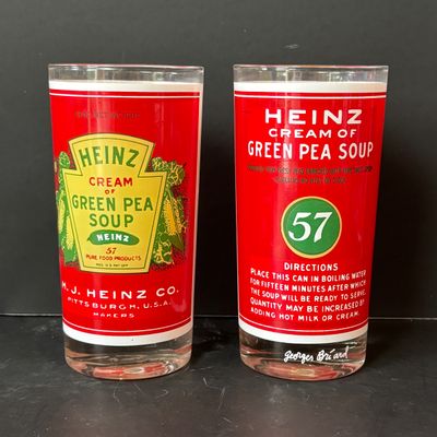 LOT 151: Vintage Georges Briard Heinz Label Drinking Glasses - Set of 5