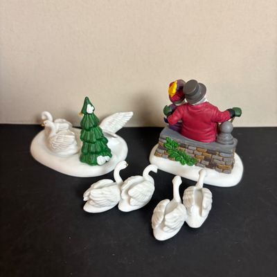 LOT 98: Dept 56 Twelve Says of Dickens Village: Eleven Lords A-Leaping, Seven Swans A-Swimming, Nine Ladies Dancing, Twelve Drummers...