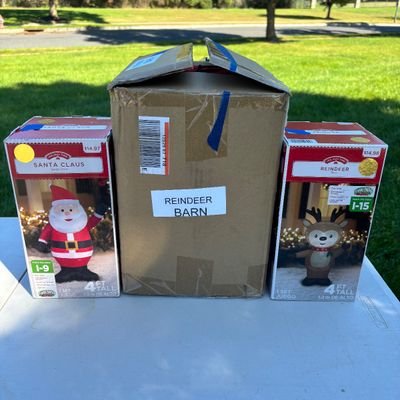 LOT 70: Christmas Inflatable Outdoor Lawn Decorations - 3pcs