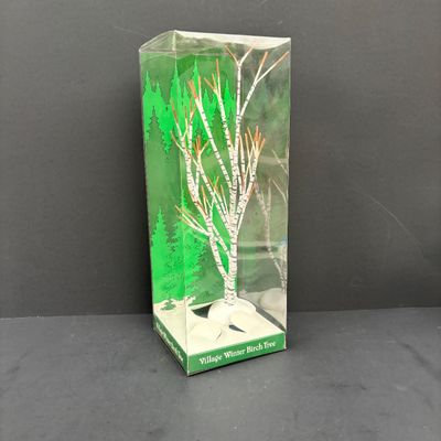 LOT 146: Assorted Christmas Village Accessories, Trees, Figures & Power Adapter
