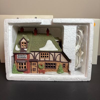 LOT 85: Dept 56 Dickens Village Series: Nicholas Nickleby Cottage, Bishops Oast House & Walpole Taylors
