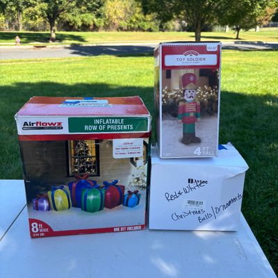 LOT 69: Christmas Inflatable Outdoor Lawn Decorations 3pcs