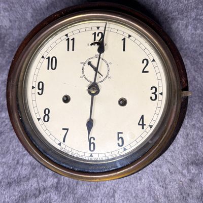 Seth Thomas Wood Cased Marine Style Wall Clock