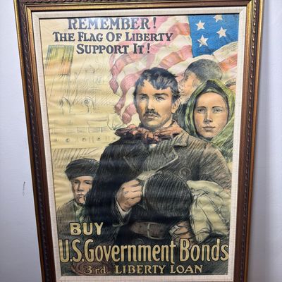 World War I Remember the Flag of Liberty 3rd Liberty Loan U.S. Government Bonds Poster