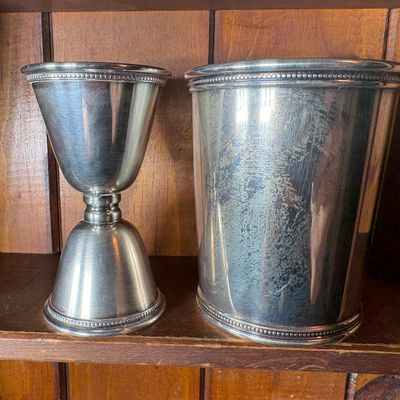 Mark J. Scearce Sterling Silver Mint Julep Cup and Jigger