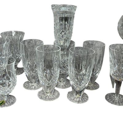 A Fourteen Piece Collection of Waterford Crystal Stemware and Tableware in the Lismore Pattern