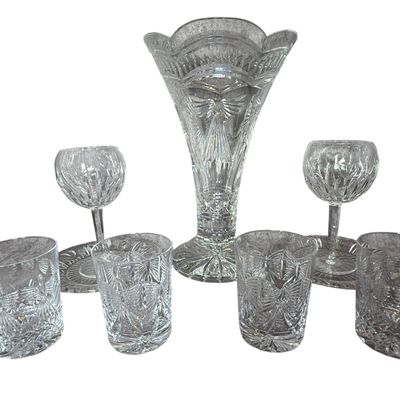 A Collection of Waterford Millennium Crystal Tableware and Statement Vase