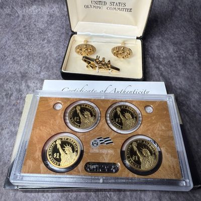 2010 United States Mint Presidential One Dollar Coin Proof Set and United States Olympic Committee Accessory Set