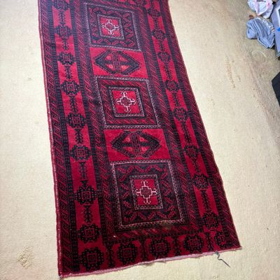 Hand-Knotted Wool Tribal Runner Rug