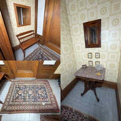 An Assortment of Late Victorian and Colonial Revival Furniture, Decorative Arts, and Hand Knotted Persian Rug