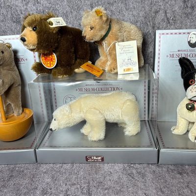A Collection of Steiff Museum-Collection and Historic Miniature Mohair Plush Animals