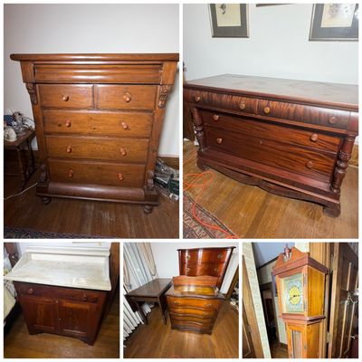 A Collection of Victorian Mahogany and Empire Style Bedroom Furniture and Accessories