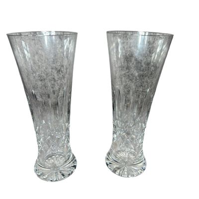 A Pair of Waterford Lismore Pattern Cut Crystal Pilsner Glasses
