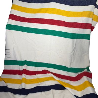 Hudson's Bay Company 4 Point Multistripe Wool Blanket Made in England