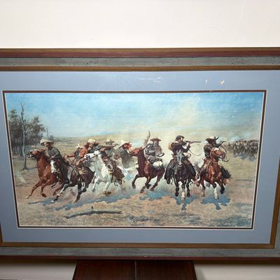 Frederic Remington 'A Dash for the Timber' (Signed)