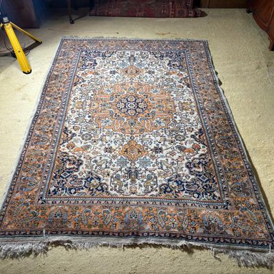 Hand-Knotted Wool Indo-Persian Hunting Design Rug