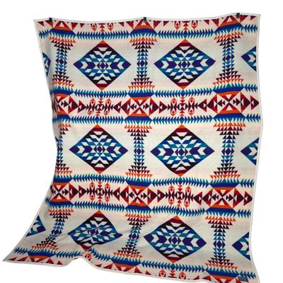 Pendleton Beaver State Wool Robe Blanket in Geometric Pattern