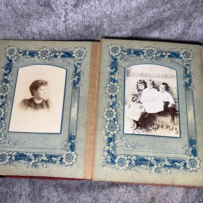 Victorian Photograph Album with Akron Ohio Cabinet Cards and Tintypes