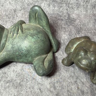 Two Vintage Frog Figurines