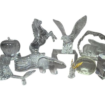 A Collection of Waterford and Decorative Crystal Figurines and Paperweights