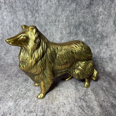 Vintage Cast metal Collie Dog Figurine