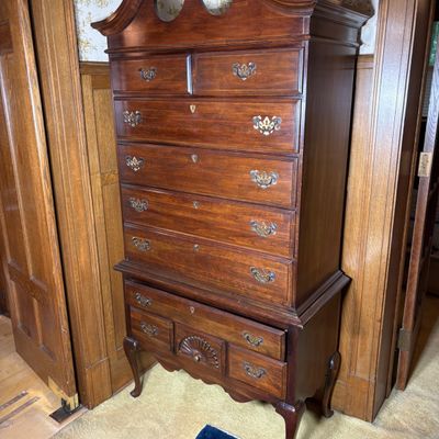 Mount Vernon Mahogany Bonnet Top Highboy