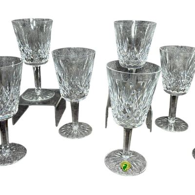 A Set of Eight Waterford Crystal Lismore Pattern Wine Glasses