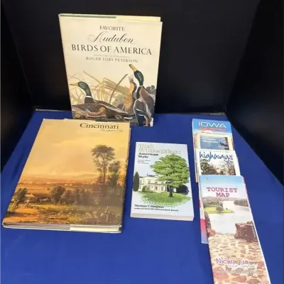 Vintage Books - Audubon Birds of America, Cincinnati, Bed & Breakfast, Travel Maps, Ephemera