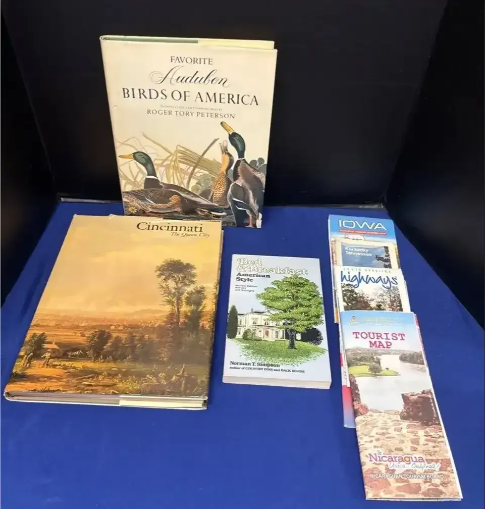 Vintage Books - Audubon Birds of America, Cincinnati, Bed & Breakfast, Travel Maps, Ephemera