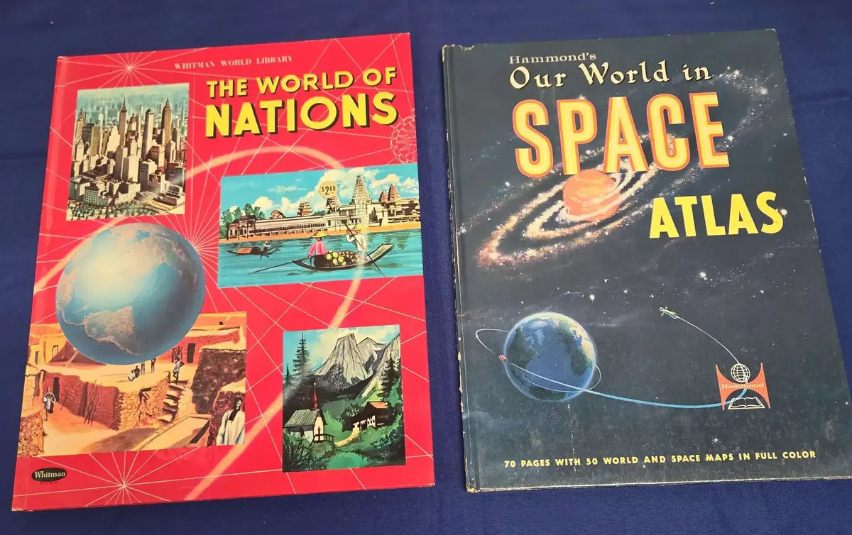 Oversized Learning Coffee Table Books - The World Of Nations, Our World In Space Atlas