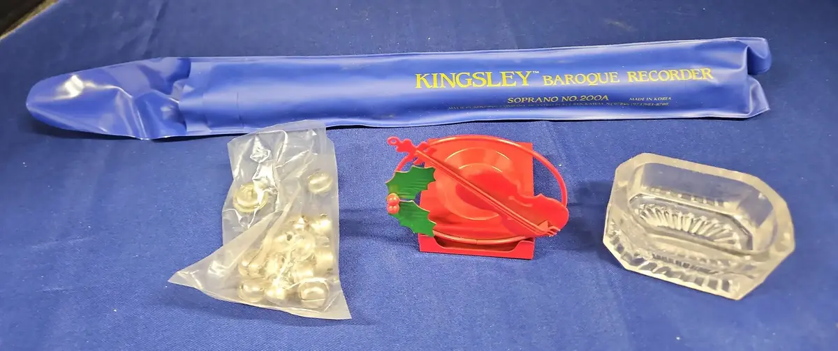Various Home Items - Kingsley Baroque Recorder, Holiday Decor, Small Glass Dish