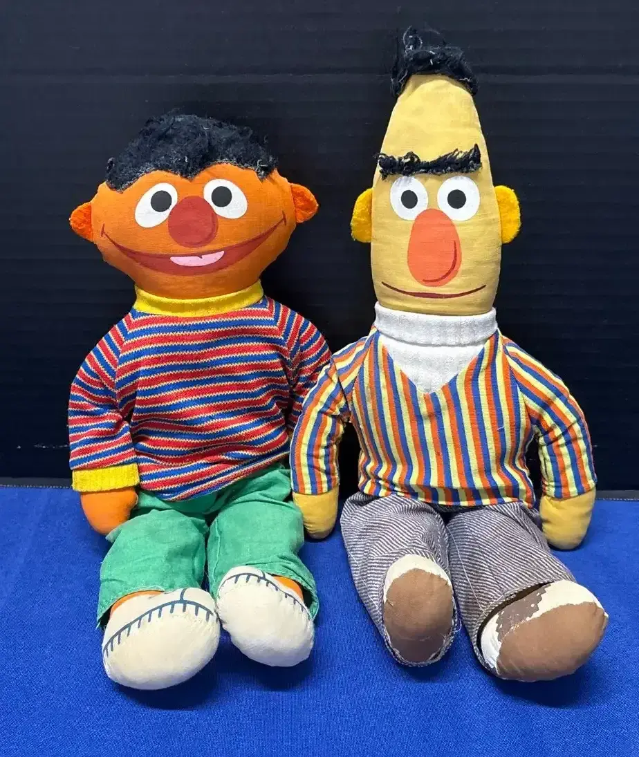 1970s Knickerbocker Sesame Street Bert & Ernie Plush Dolls - 14", Muppets Inc