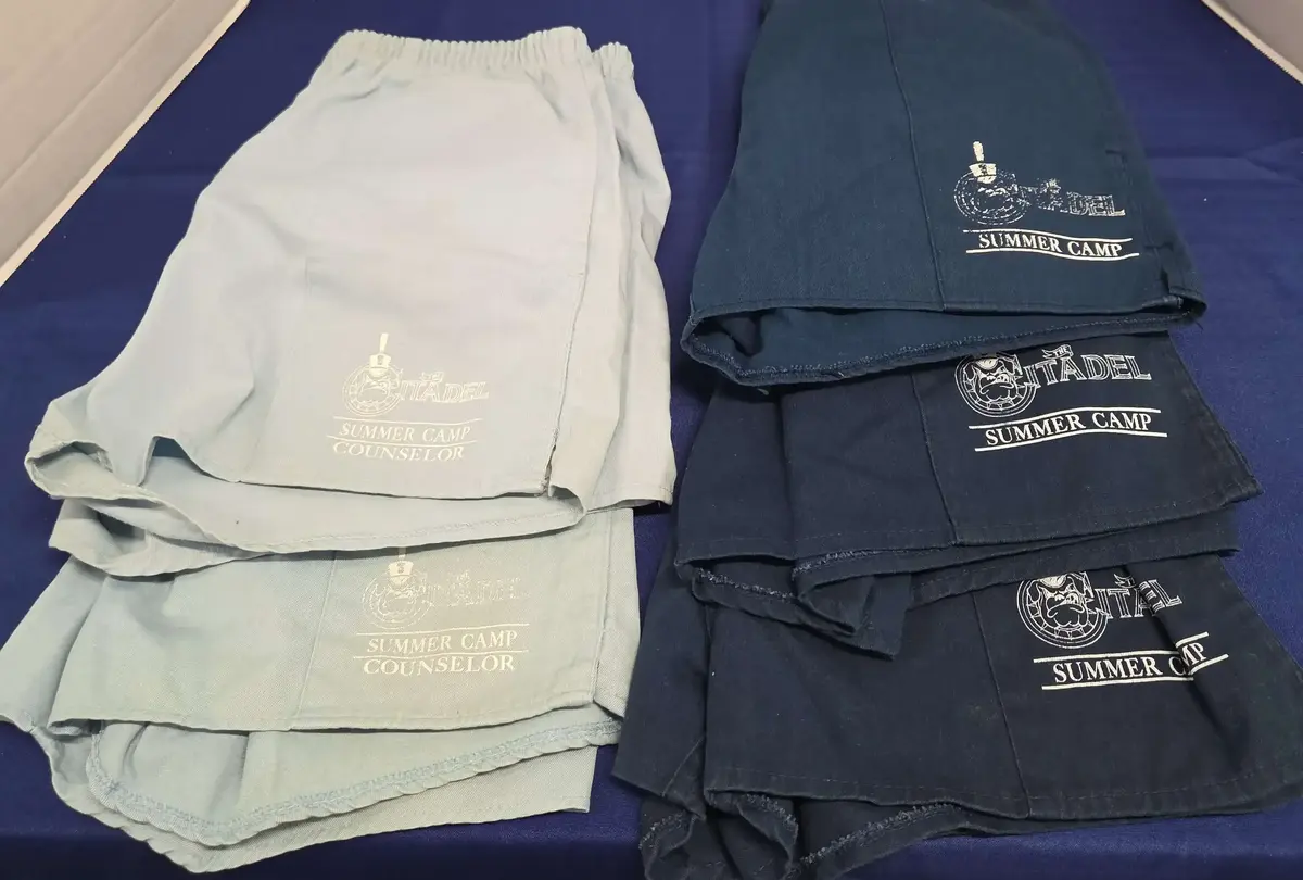 The Citadel Summer Camp Uniform Shorts - Navy Blue, Light Blue - Size S