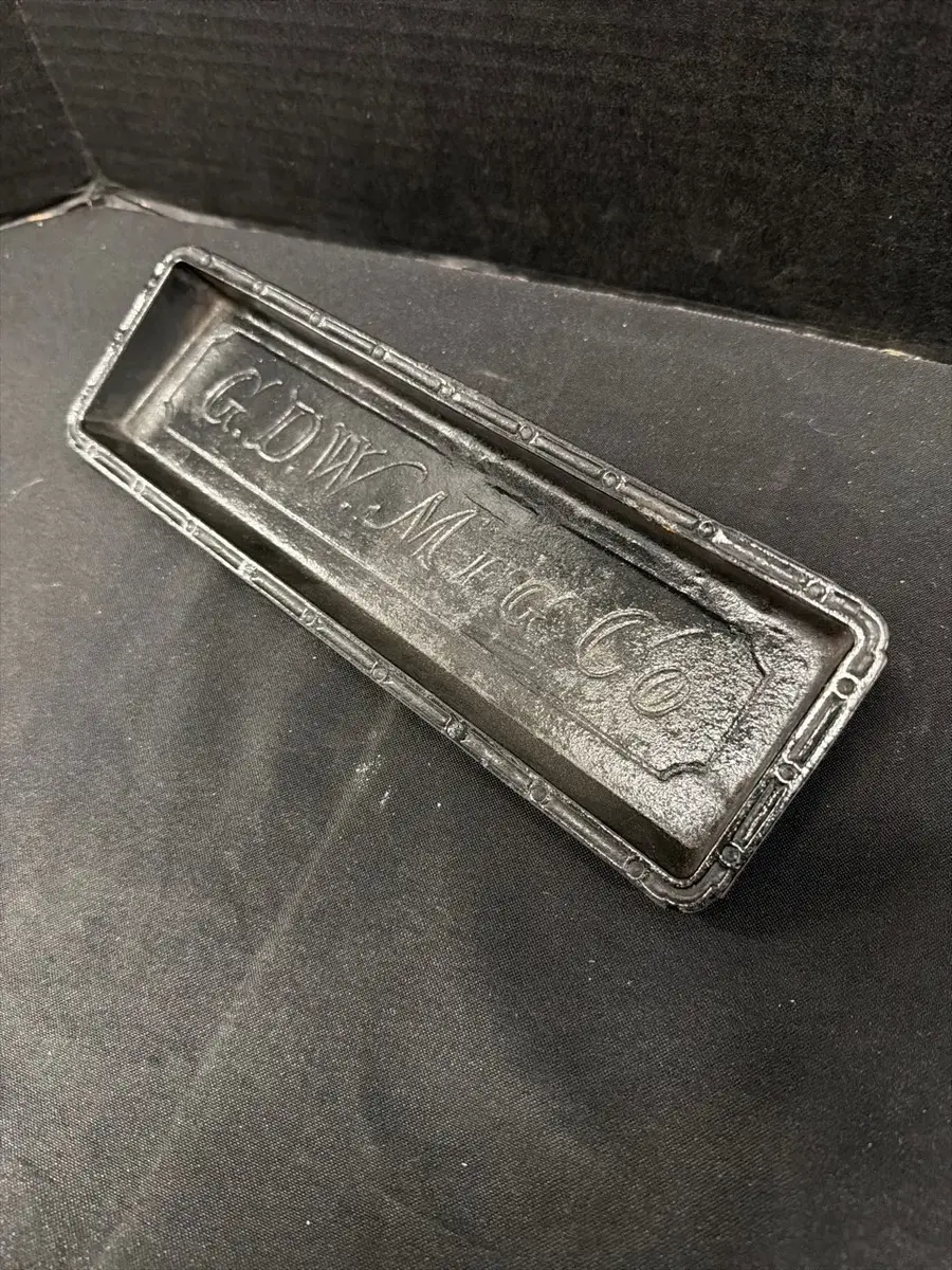Vintage G.D.W. MFG Co. Cast Iron Piece - Antique Fireplace Coal Bin Tool Holder Tray