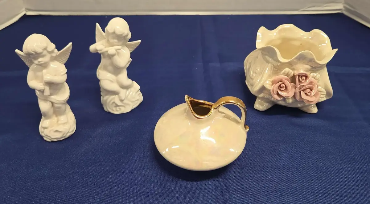 Eclectic Vintage - Angel Figurines, Porcelain Vases