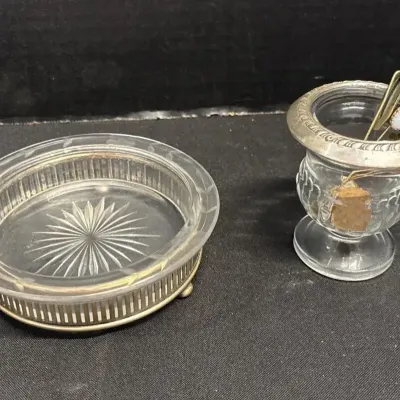 Collectibles - Glass Coaster, Toothpick Holder, Hat Stick Pins, Coin Tie Clip