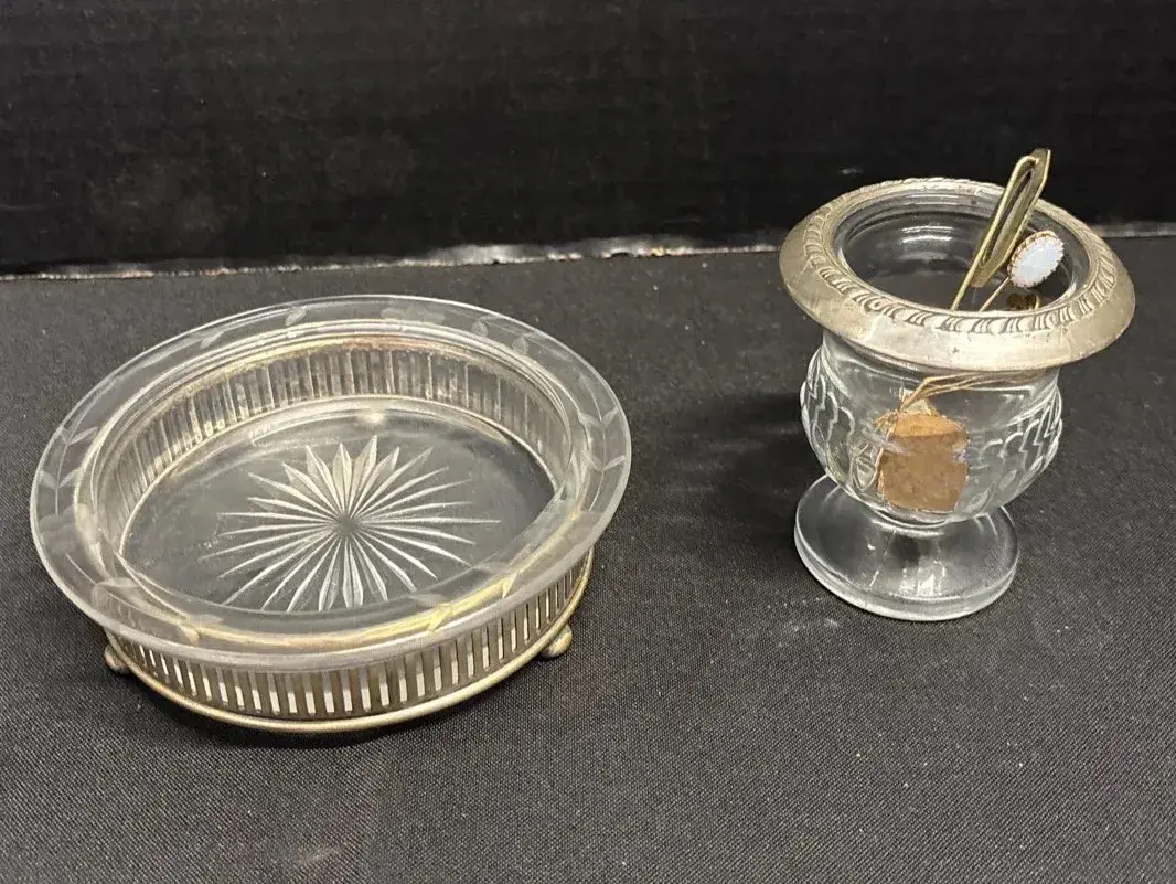 Collectibles - Glass Coaster, Toothpick Holder, Hat Stick Pins, Coin Tie Clip