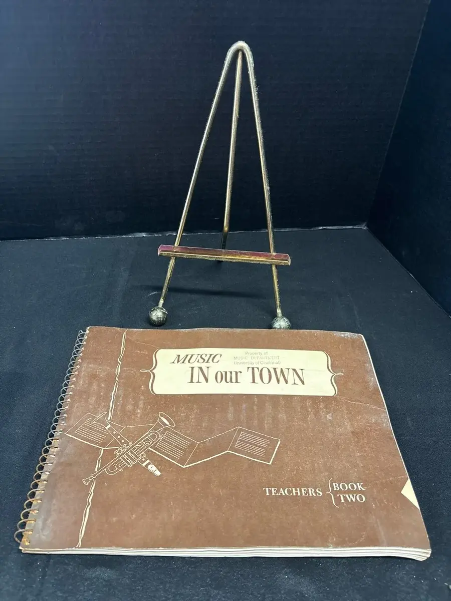 Vintage 1956 Silver Burdett Music In Our Town Book Two With Easel Stand