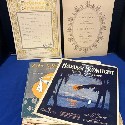 Vintage Sheet Music - Hawaiian Moonlight & Clavel Castellano Art Cover