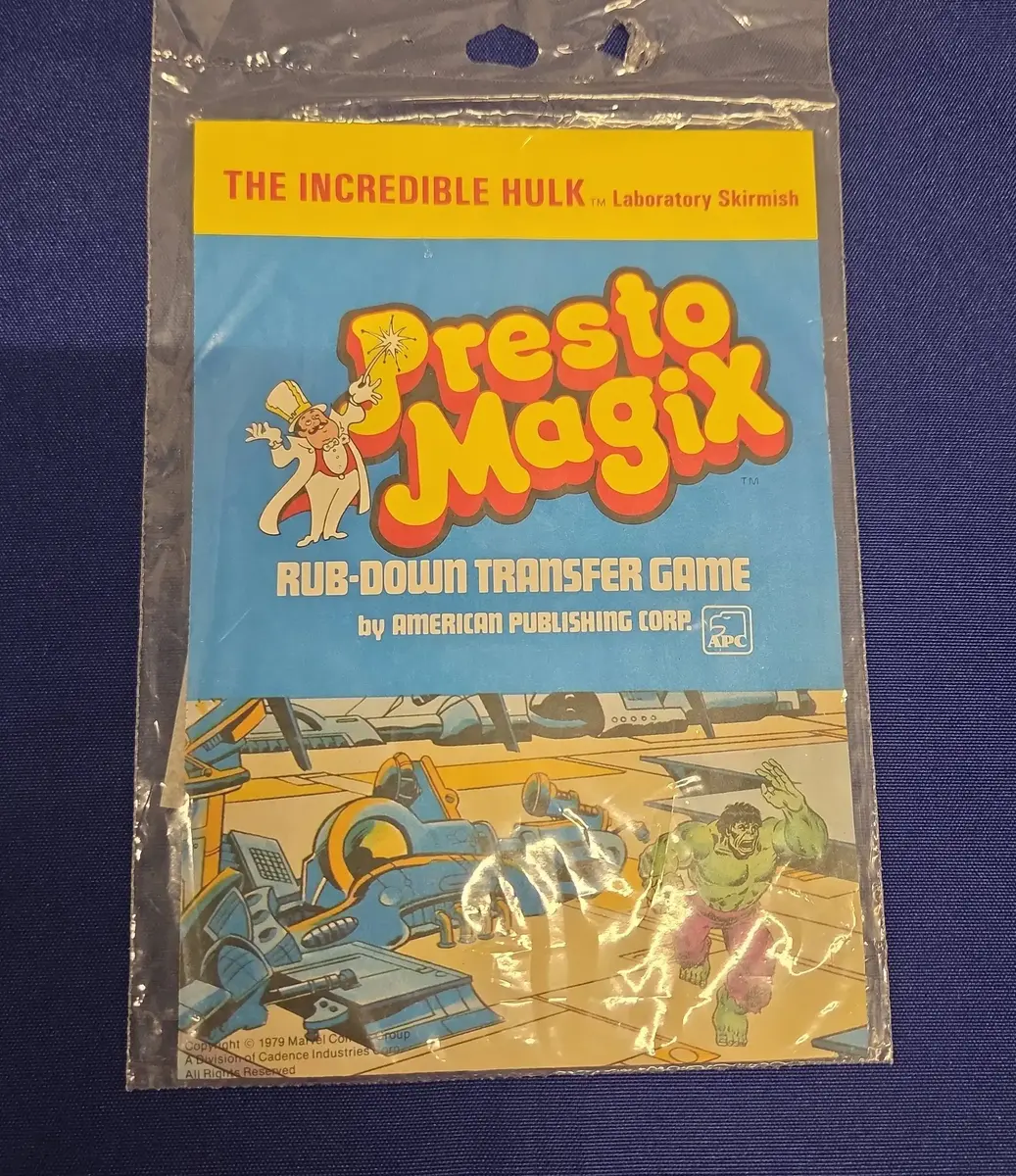 NEW! Vintage 1979 Marvel The Incredible Hulk "Presto Magix" Transfer Game - Sealed