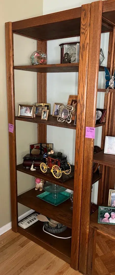Tall Open-Frame Wooden Bookcase