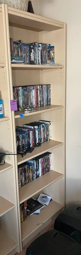 Light Wood Grain Media Bookcase