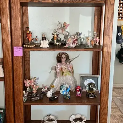 1970’s -Style Oak Open Etagere Bookcase