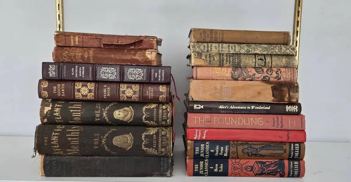 17 Piece Vintage & Antique Hardcover Book Lot - Classics, Religious, Children's Literature