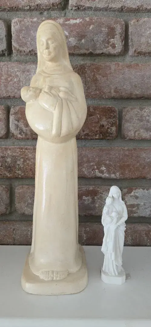 Vintage Madonna and Child Religious Figurines, And Crucifix