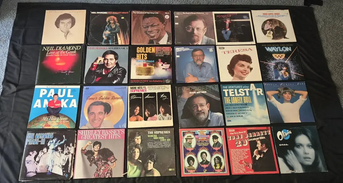Vintage Vinyl Record Collection (24 LPs) – 60s & 70s Pop, Rock, Country, Soul