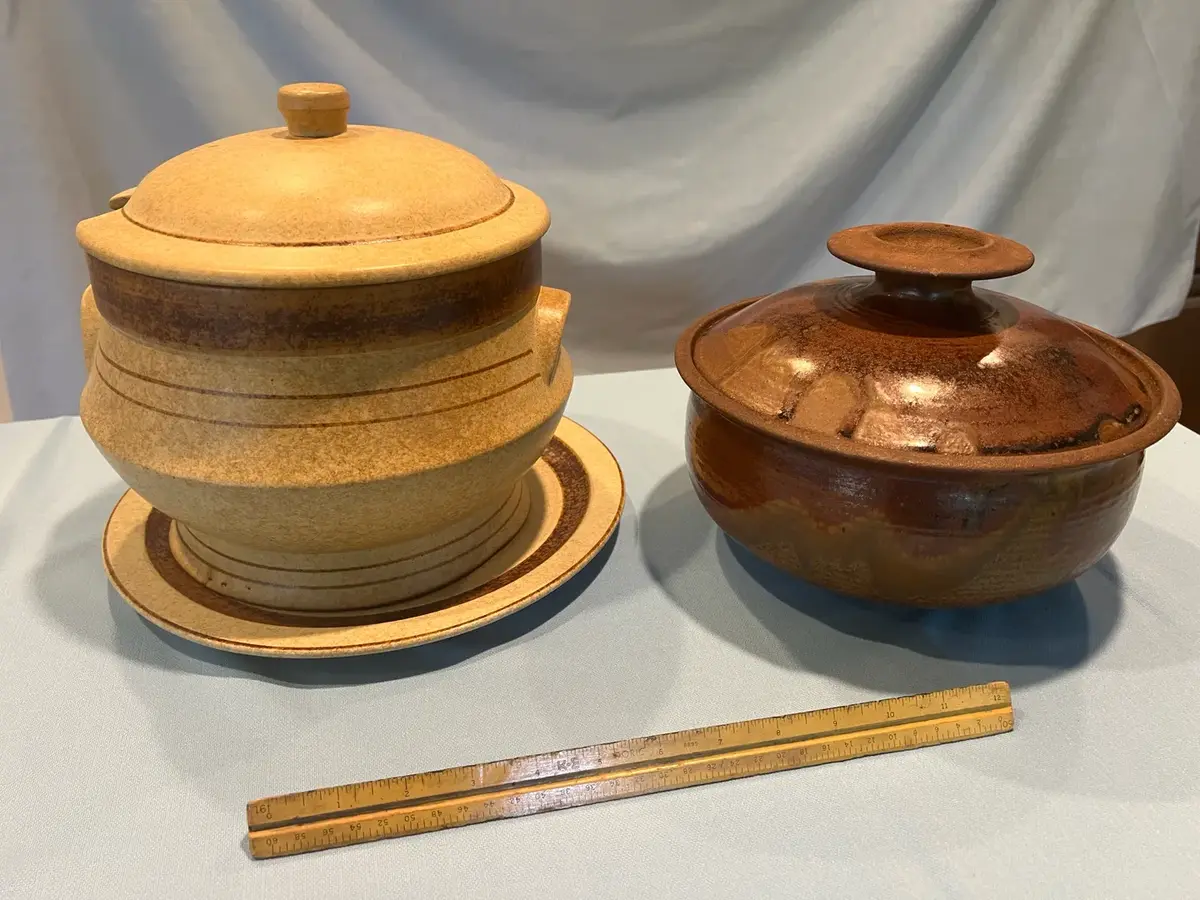 Pair Of Handcrafted Stoneware Tureens